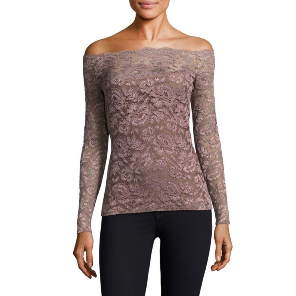 L'AGENCE Heidi Off-The-Shoulder Lace Top (small)